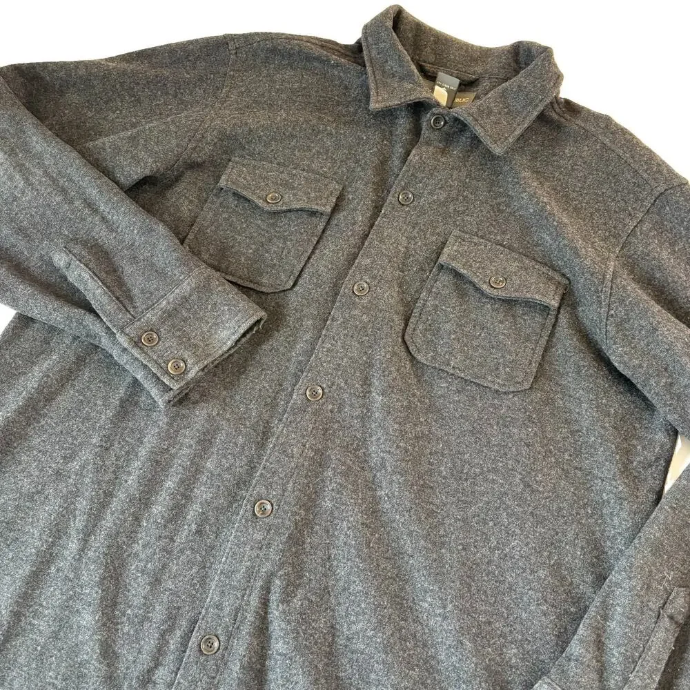 Vintage Banana Republic Wool Blend Button Up Shirt Gray Men’s Size Medium